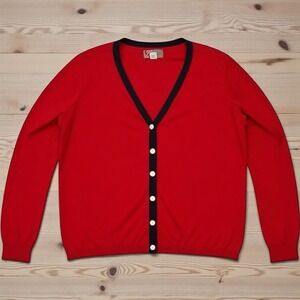 Chic-Fil-A | Cardigan Sweater Uniform Large Red Team Style Button Front Knit XL‎
